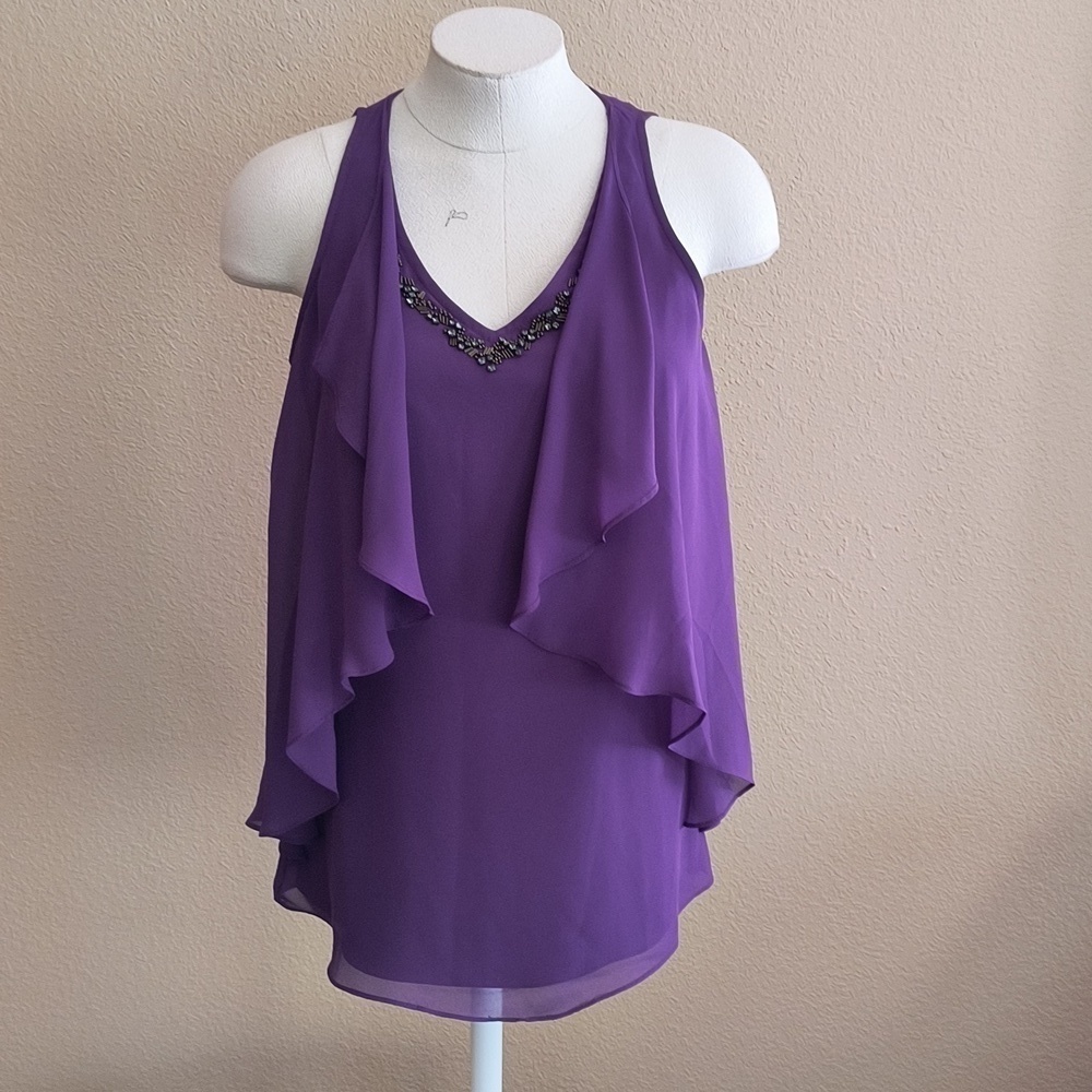 MM Couture by Miss Me Purple Sleeveless Blouse Size XS